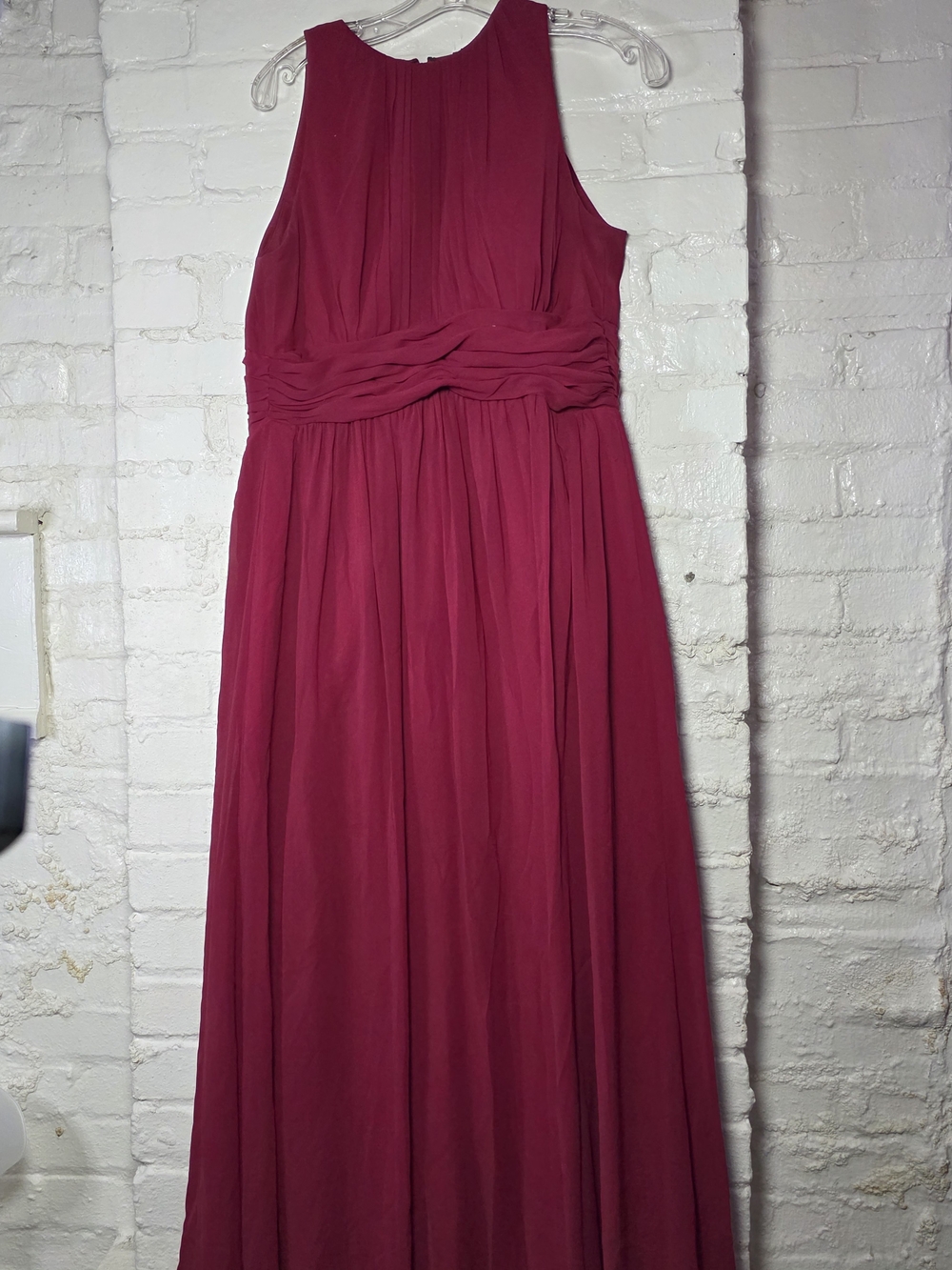 Bill Levkoff Sleeveless Wine Chiffon Maxi Dress